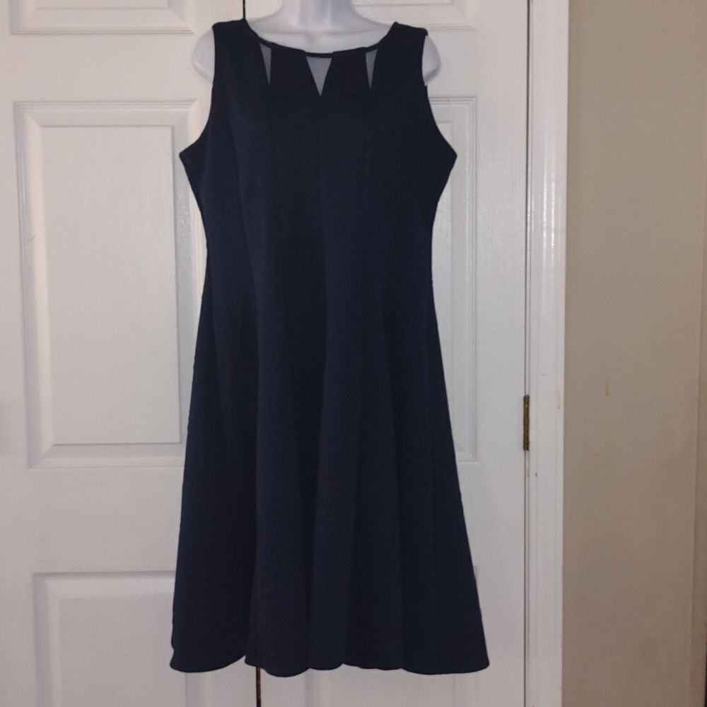 Ryan Michelle  navy sleeveless business casual cruise dress Sz L